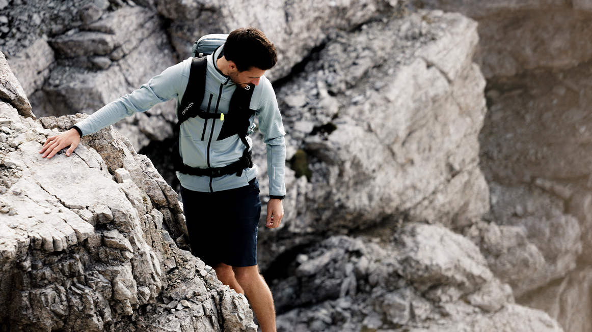 Hiking, Outdoors, Person, Shorts, Bag