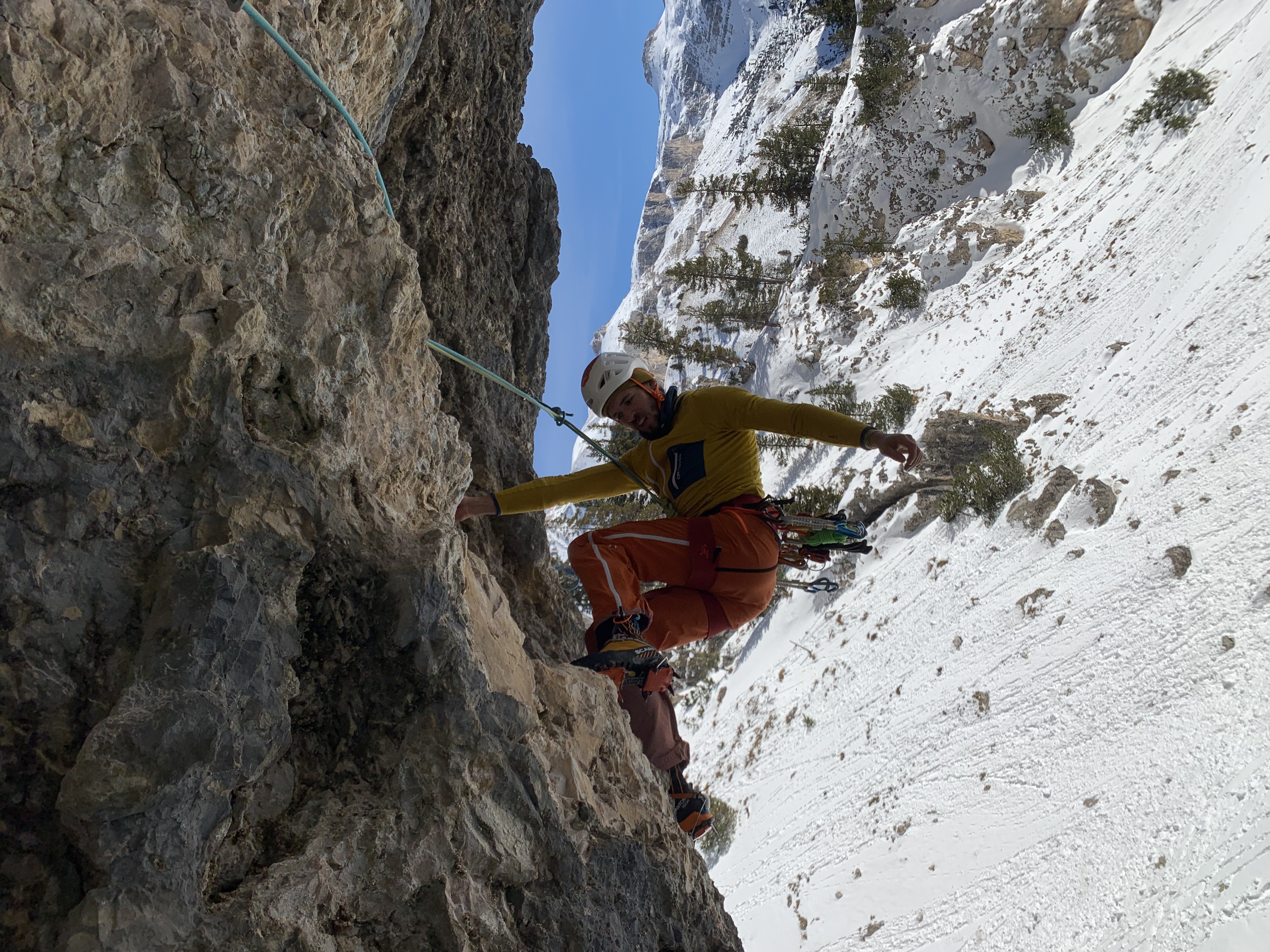 Outdoors, Helmet, Person, Climbing, Rock Climbing