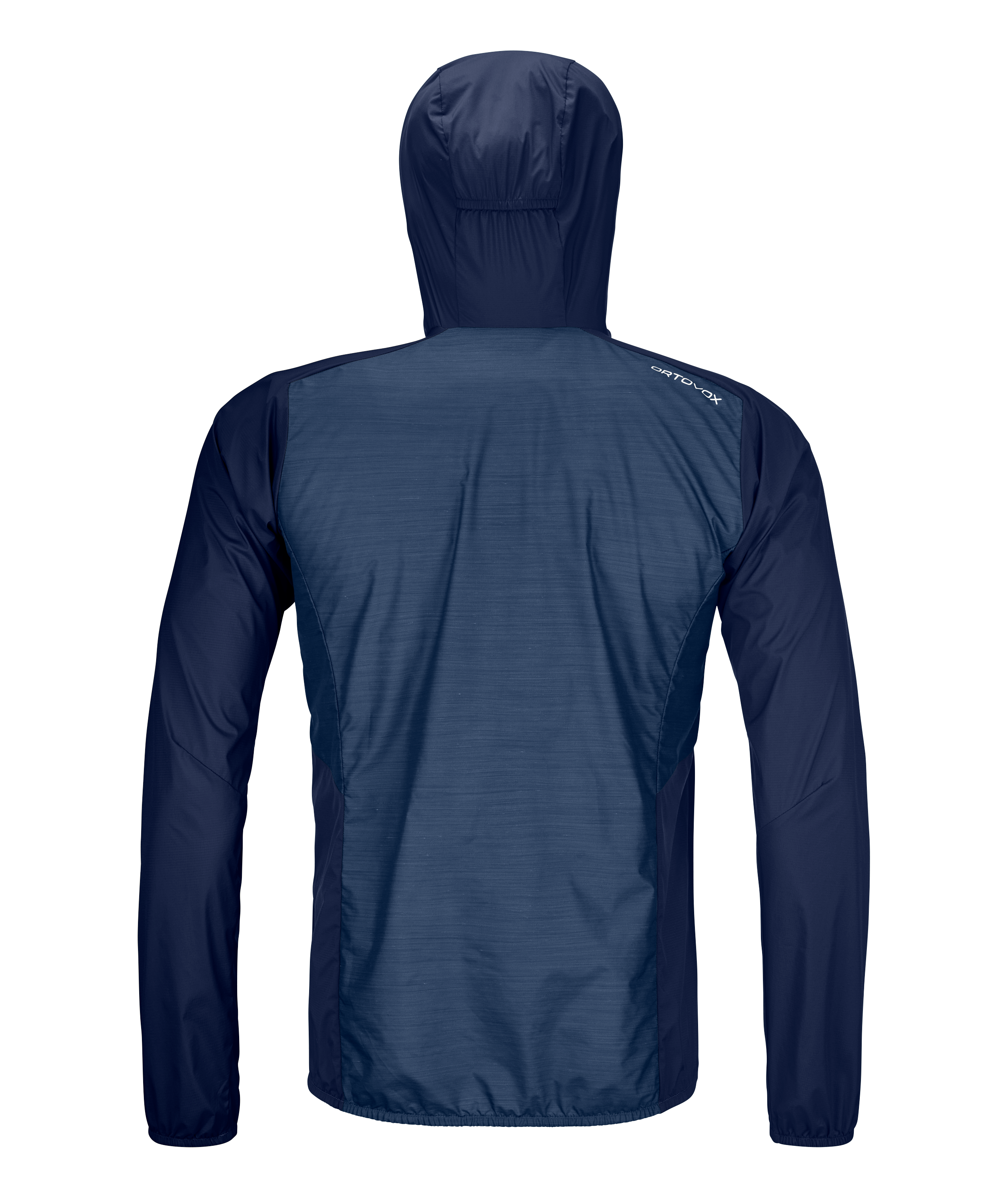 Clothing, Coat, Jacket, Long Sleeve, Hood, Clothing, Coat, Jacket, Long Sleeve, Hood, hooded jacket, windbreaker, long-sleeve, blue, back view
