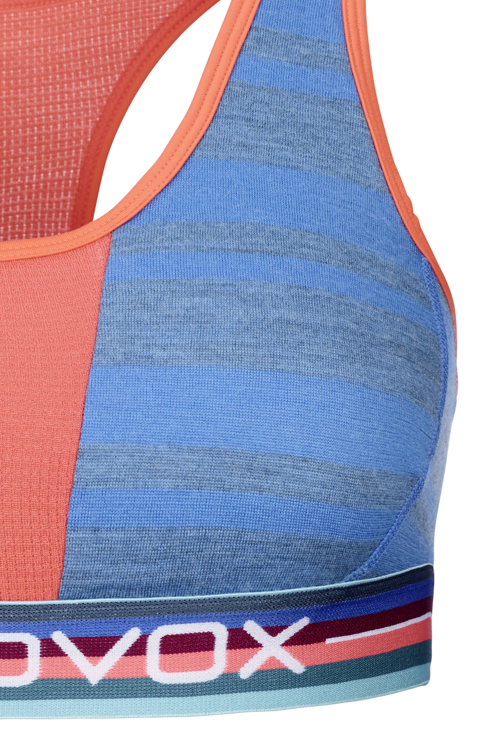 Accessories, Bag, Handbag, Accessories, Bag, Handbag, sports bra, mesh, blue stripes, orange trim, elastic band