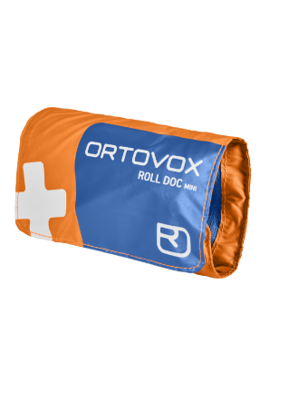 Roll-doc mini roll-up pouch, first aid pouch, medical kit, orange blue, ORTOVOX