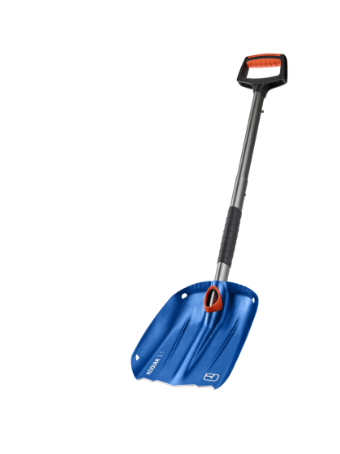 snow shovel, childrens shovel, blue shovel, telescoping handle, orange blade
