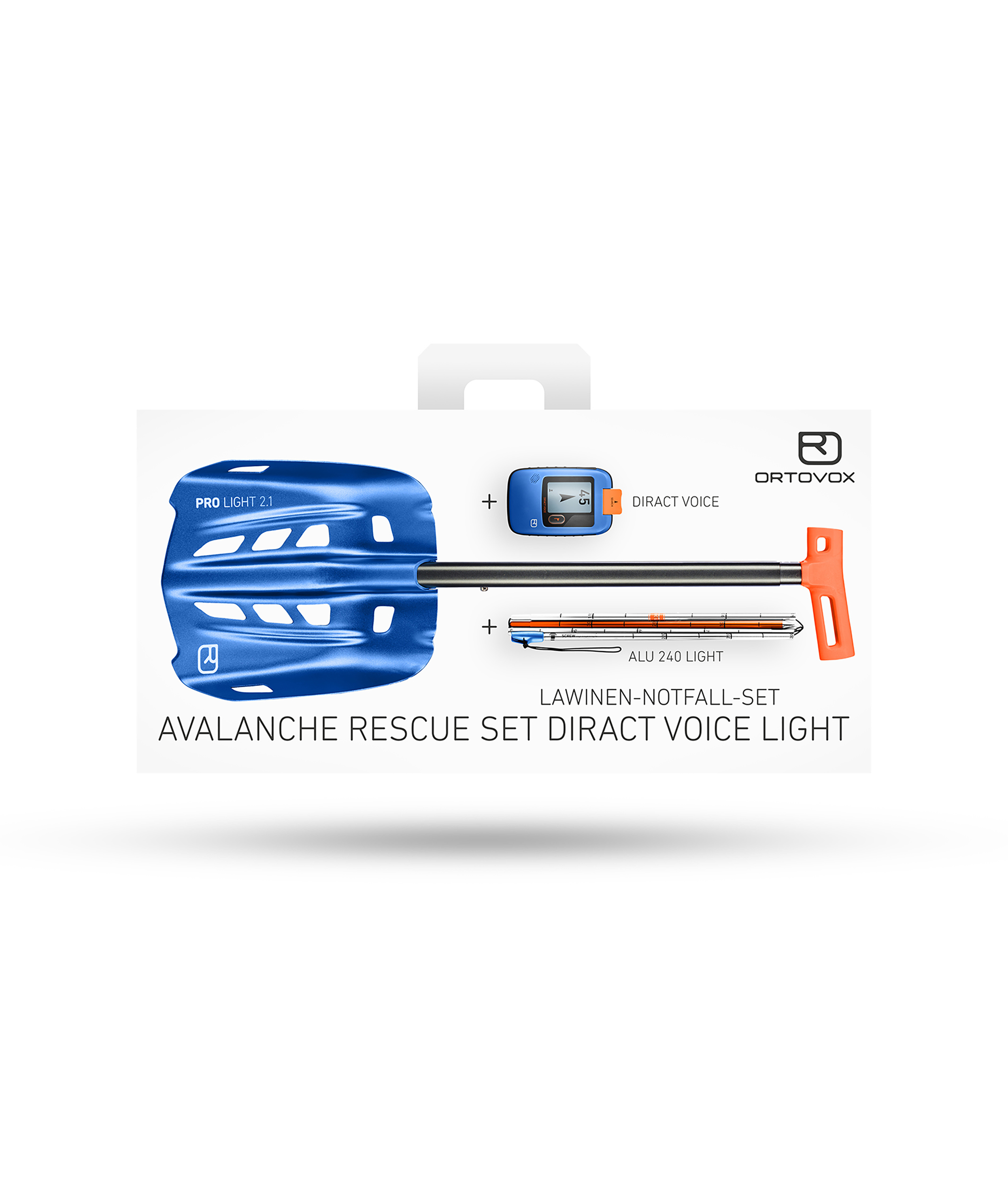 avalache rescue set, direct voice, blue helmet, orange handle, alu 240 light